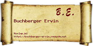 Buchberger Ervin névjegykártya